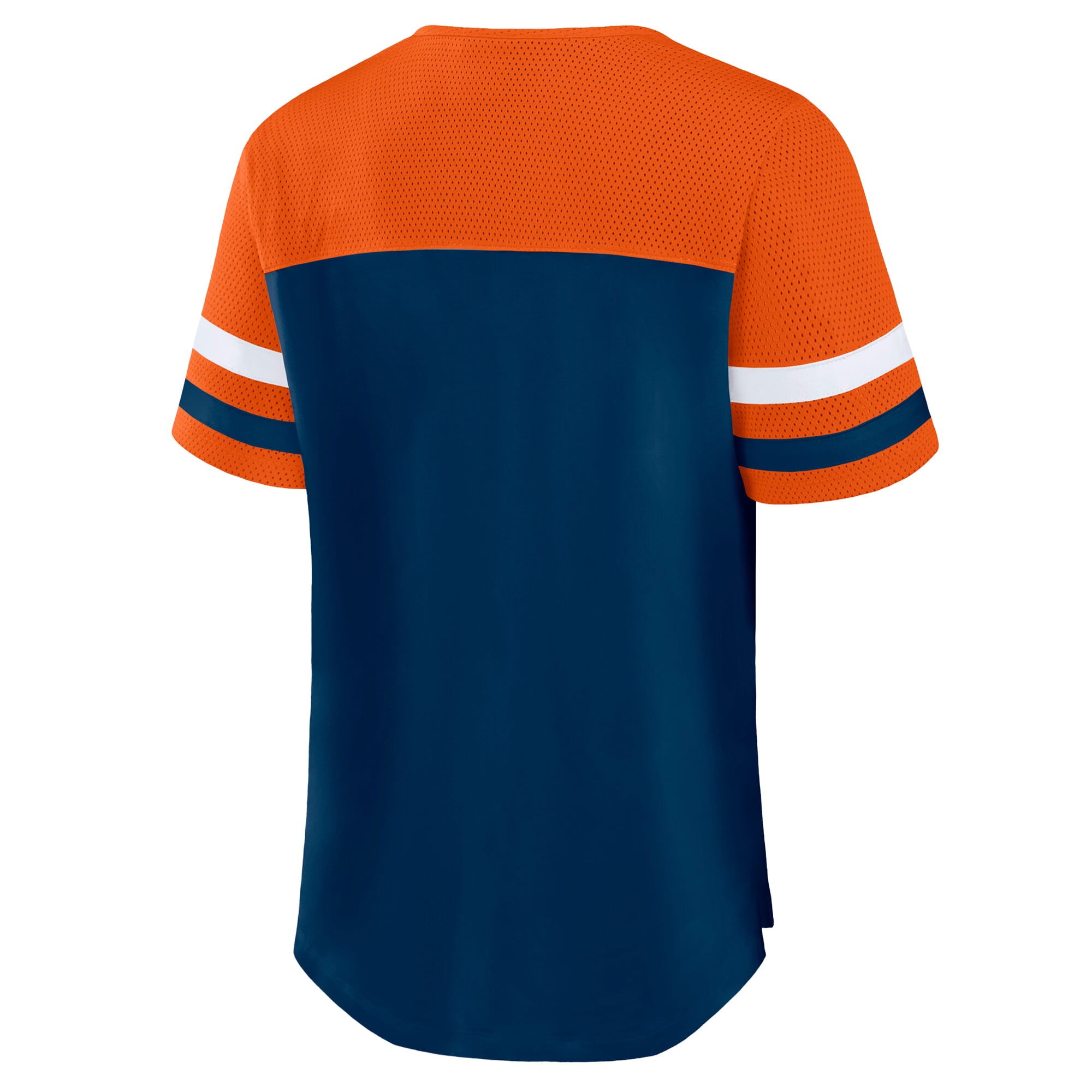 Women's Fanatics Navy/Orange Chicago Bears Plus Size Throwback Curl Route Lace-Up T-Shirt